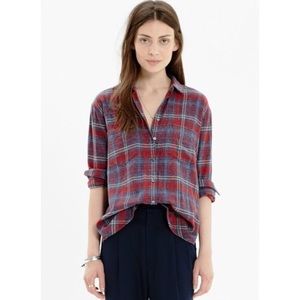 Madewell flannel oversized boyshirt